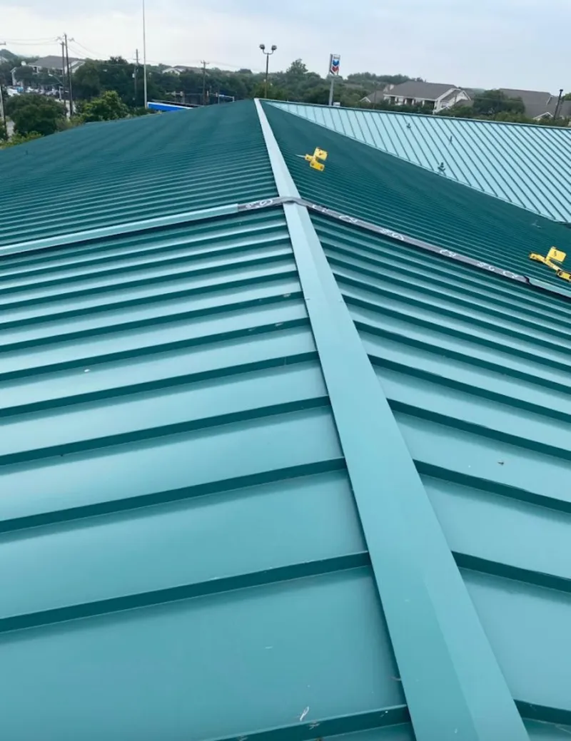 Green commercial metal roof ridge and valley for Metal Roof Repair in Hockinson
